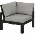Polywood 4604-BL145980 Edge Black / Grey Mist Modular Corner Chair 6334604BL145